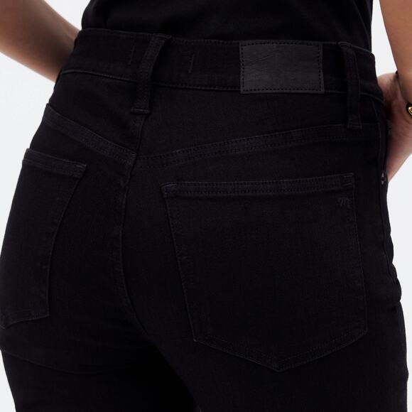 NEW Madewell Mid-Rise Kick Out Crop Jeans Womens size 25 Petite Black Rinse - Picture 6 of 12